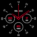 Analogue Red Watch Face