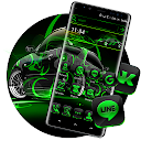 Neon Green Car Launcher Theme