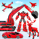 Snow Excavator Robot Car Games