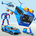 空飛ぶ警察バスロボットカーゲーム：ロボットゲーム