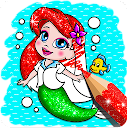 Mermaid coloring for kids