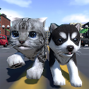 Cute Pocket Cat And Puppy 3D